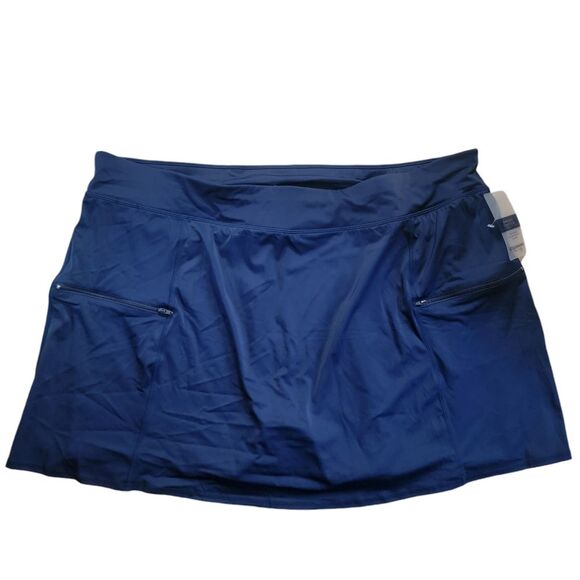 Swimsuits for All Nwt Navy Zip-Pocket Swim Skort Size 28 - Picture 2 of 7